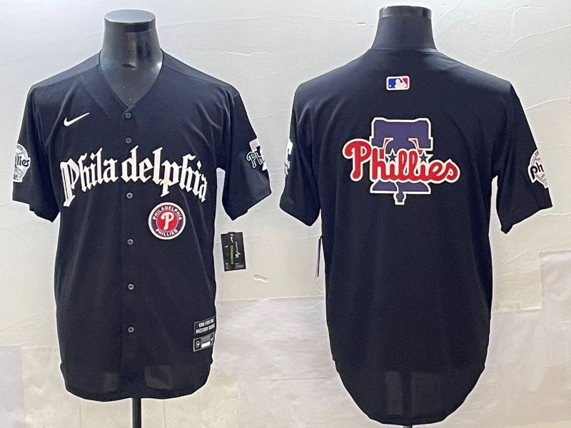 Men 2025 Philadelphia Phillies Blank Black Five generations Joint Name Nike MLB Jersey style 6->philadelphia phillies->MLB Jersey